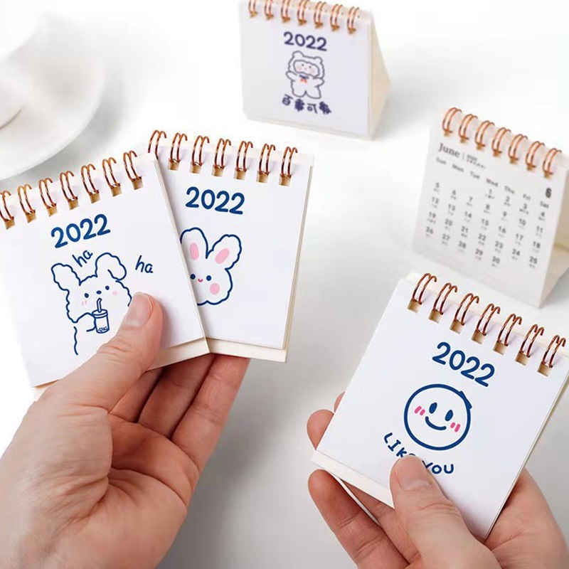 Lịch để bàn mini hàn quốc 2022 họa tiết hoạt hình xinh xắn.