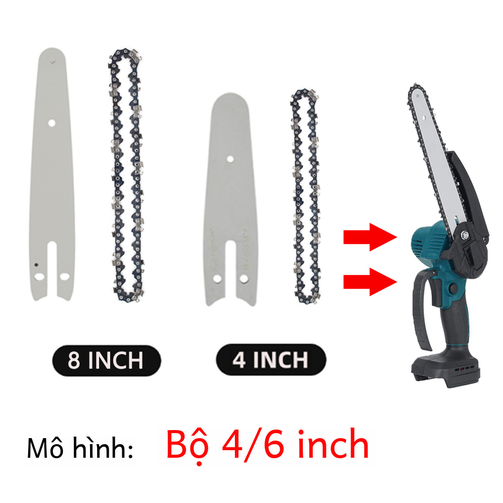 Máy cưa xích điện mini 8 inch Máy cưa xích bằng thép Dụng cụ điện Thay thế xích cho sân vườn
