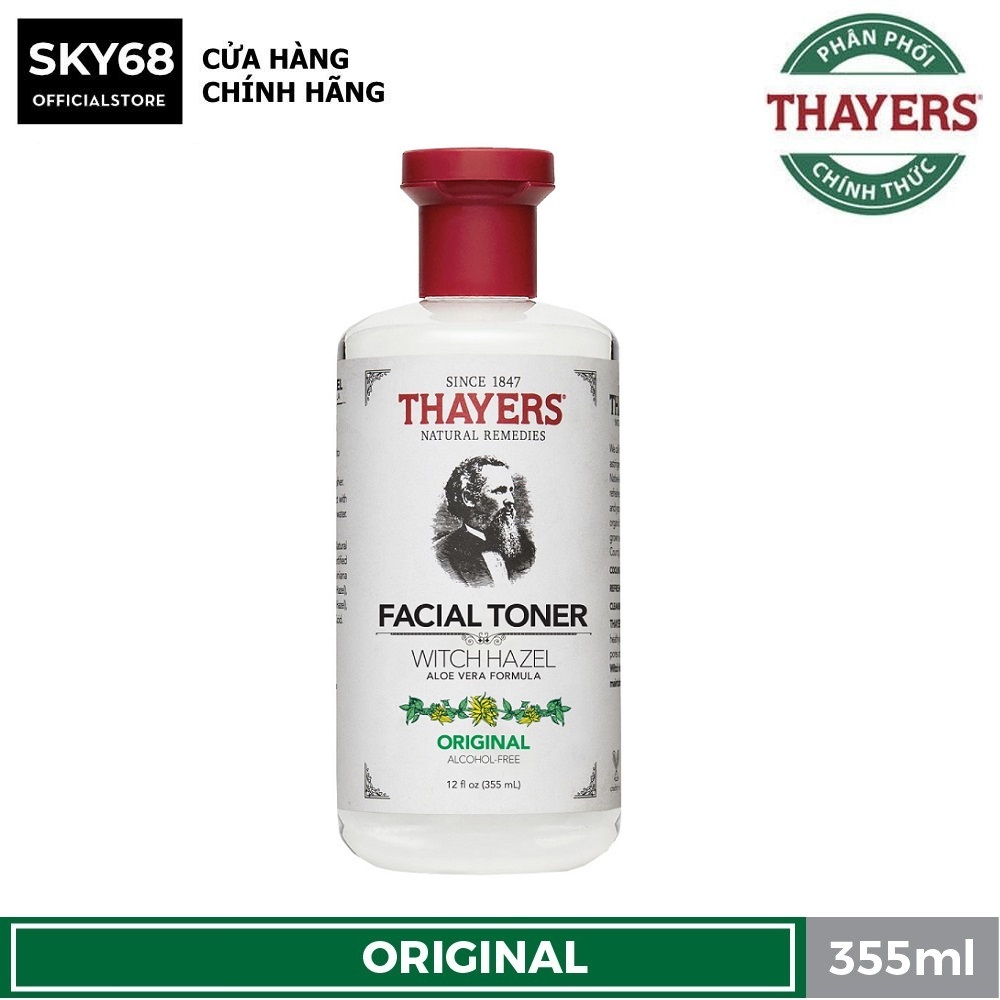 Nước hoa hồng không cồn THAYERS Alcohol-Free Original Witch Hazel Toner 355ml