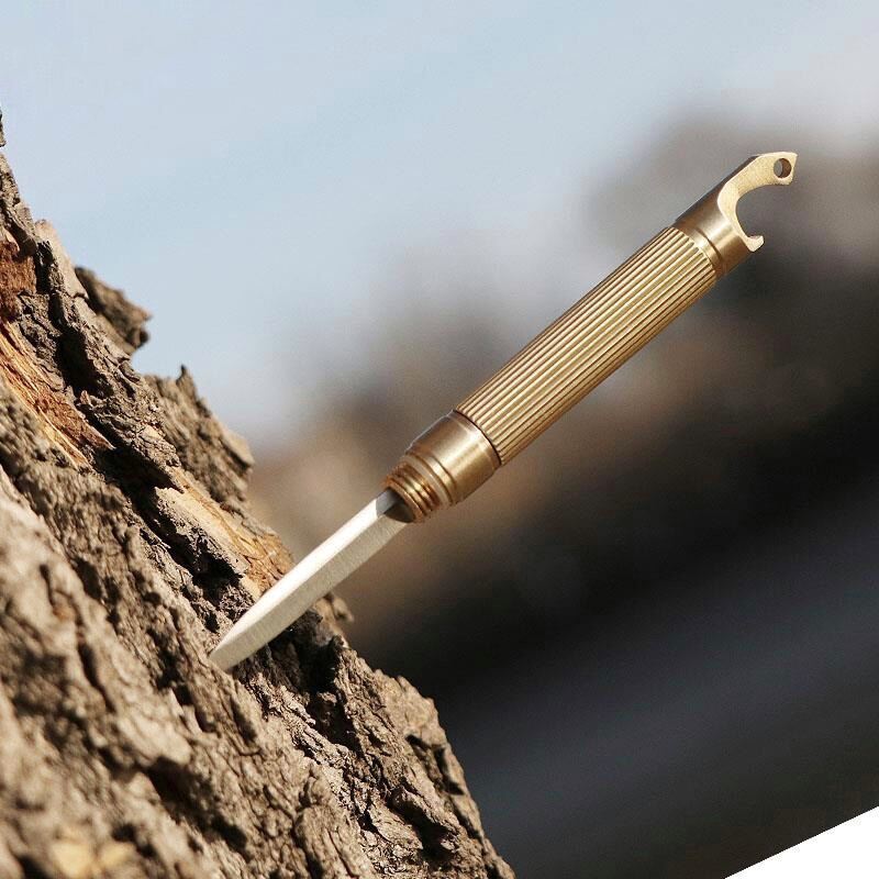 EDC man Móc khoá đa năng bằng đồng thau , phụ kiện du lịch độc lạ tiện ích