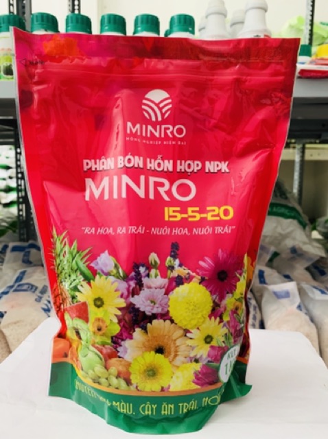 1KG - Phân Bón NPK MINRO 15-5-20+TE- Ra Hoa, Ra Trái - Nuôi Hoa, Nuôi Trái