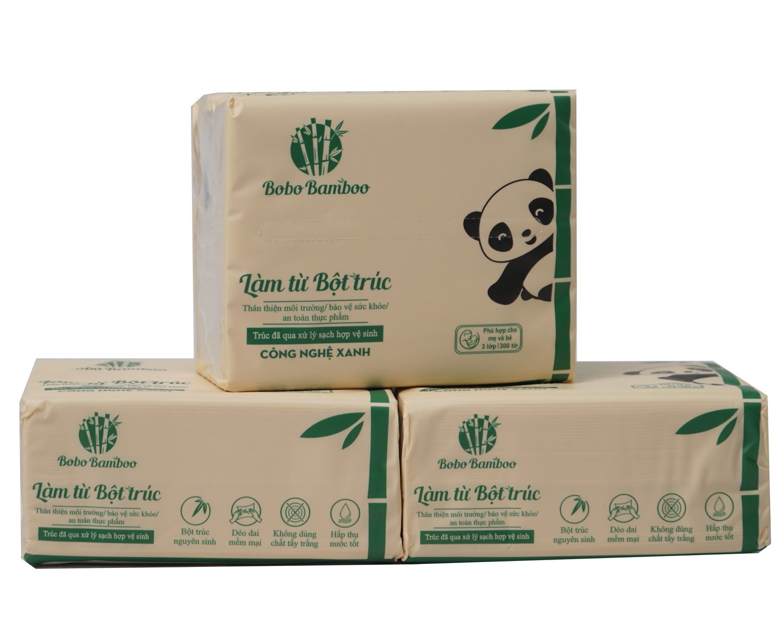 10 Gói giấy bỏ túi Khăn giấy cao cấp Bobo Bamboo