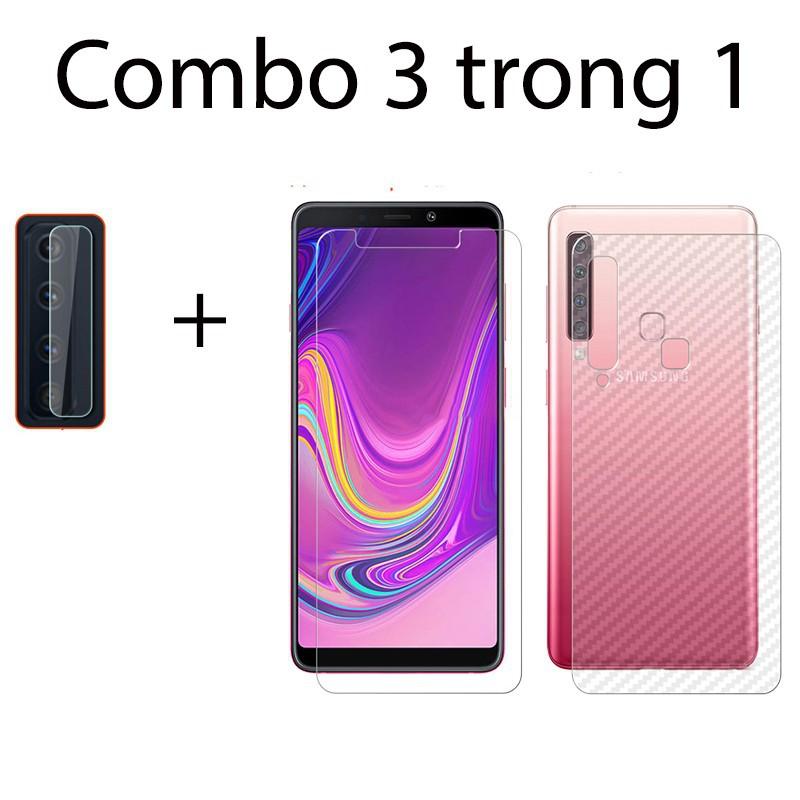 [HCM]Combo cường lực dẻo Samsung A9 2018 2 decal carbon và 2 miếng dán camera