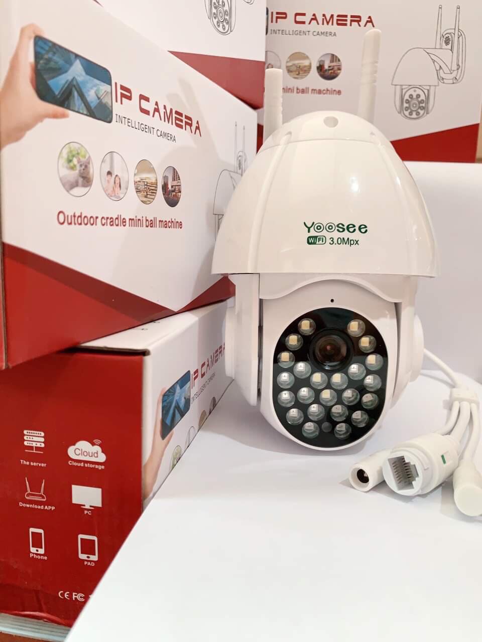 [HCM]CAMERA IP SMART YOSEE 3.0MB 2ANTEN SPEED DOME XOAY CÓ MIC