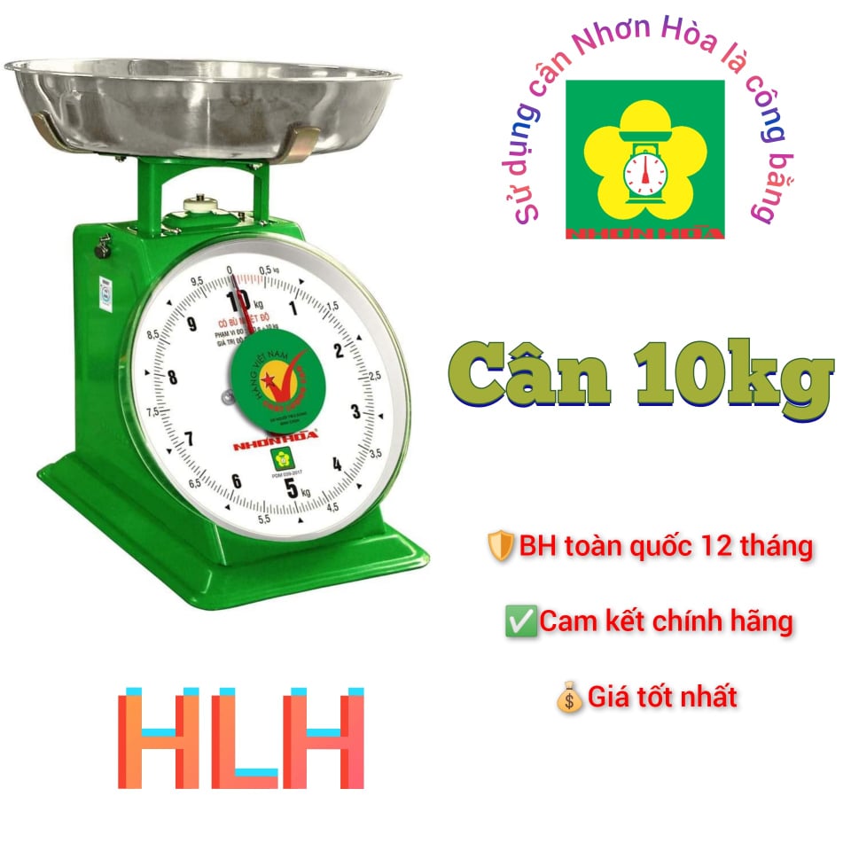 Cân Nhơn Hòa 10 kg- Cân đồng hồ lò xo mặt số 8 inches