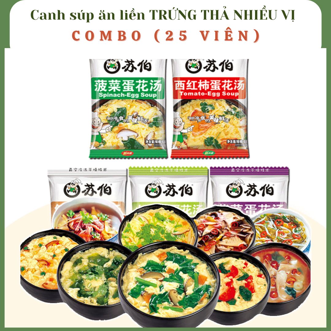 Canh lười i soup mix nhiều vị rau củ quả