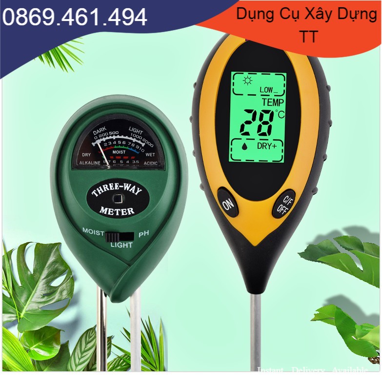 Máy đo độ ẩm, đo ph, ánh sáng đất canh tác