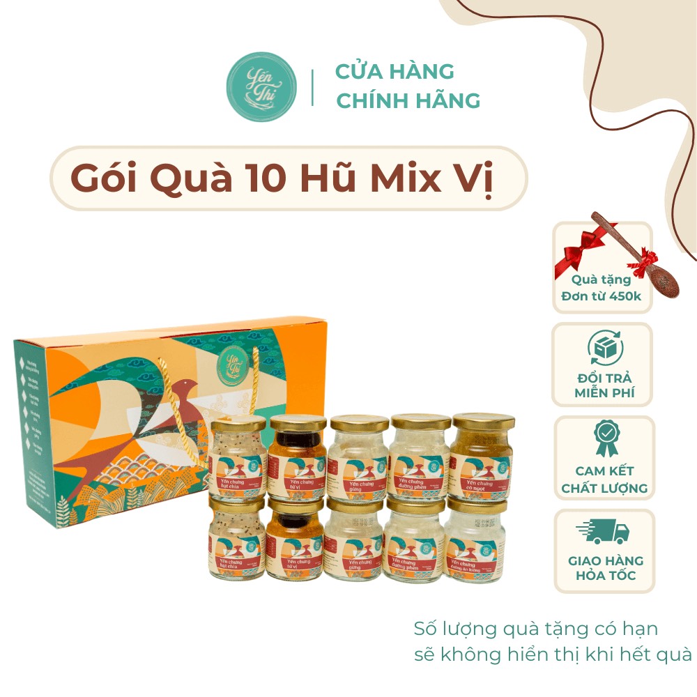 Yến thị- gói đủ vị 10 hũ nhà thị-chưng sẵn-30% yến khánh hoà