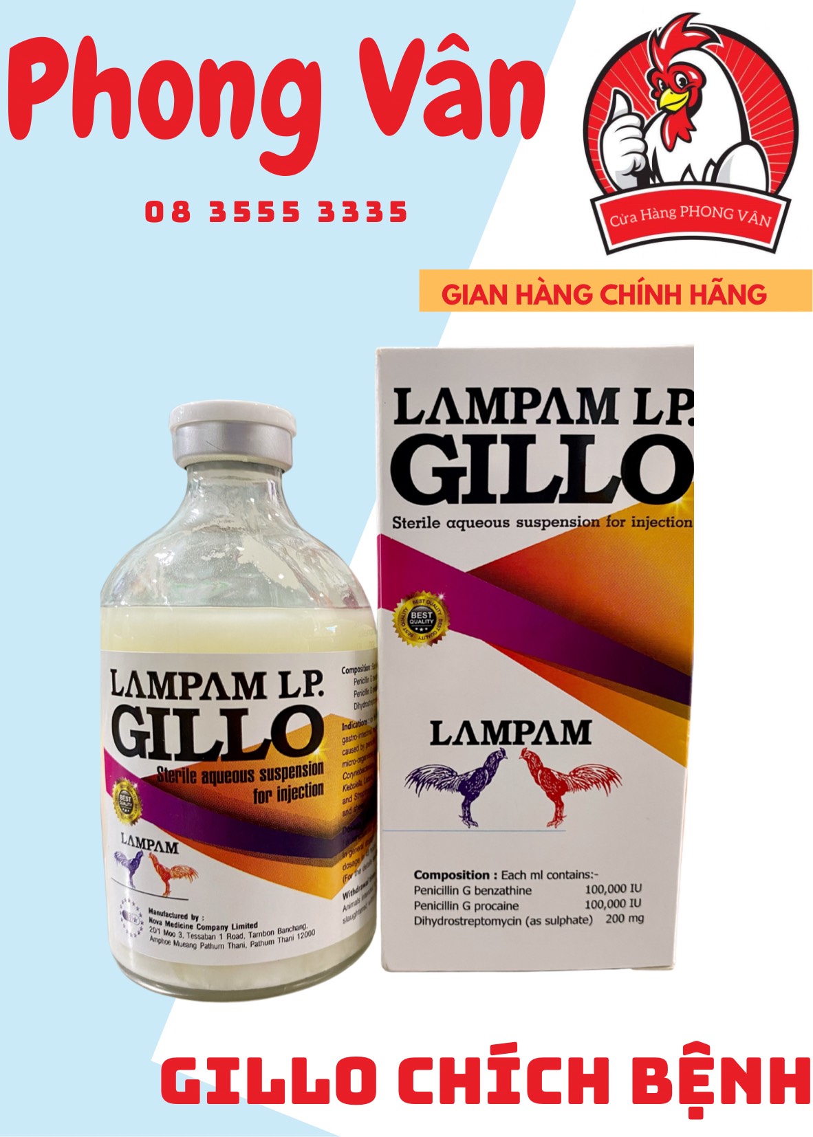 Gillo lampam - bách bệnh cho gà đá