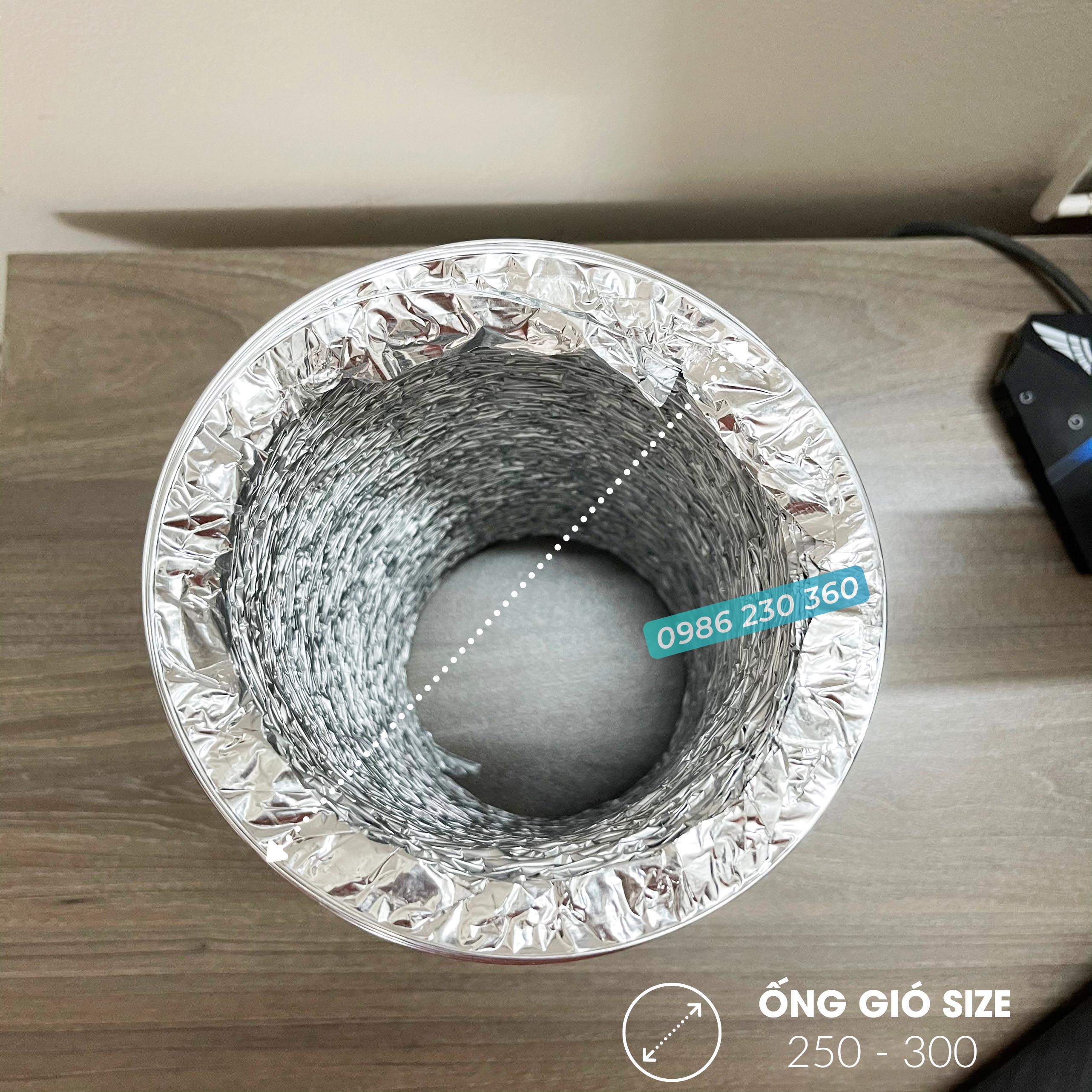 Ống gió mềm, ống hút mùi, ống thông gió d100,150,200,250,300 dài 1m