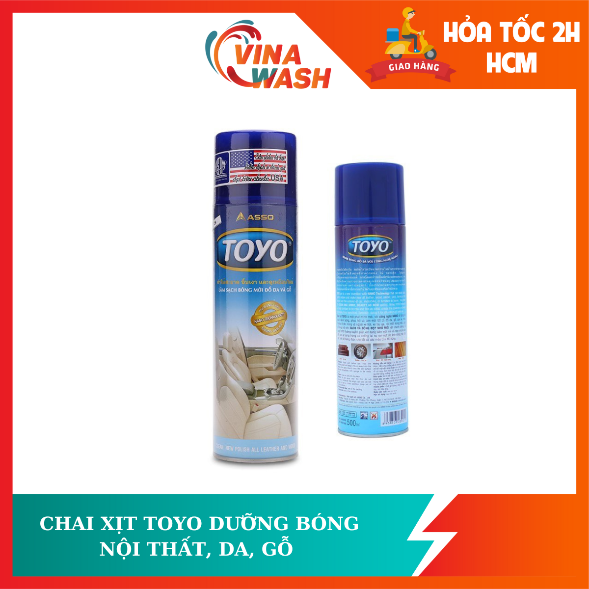 Chai xịt dưỡng bóng nội thất Toyo