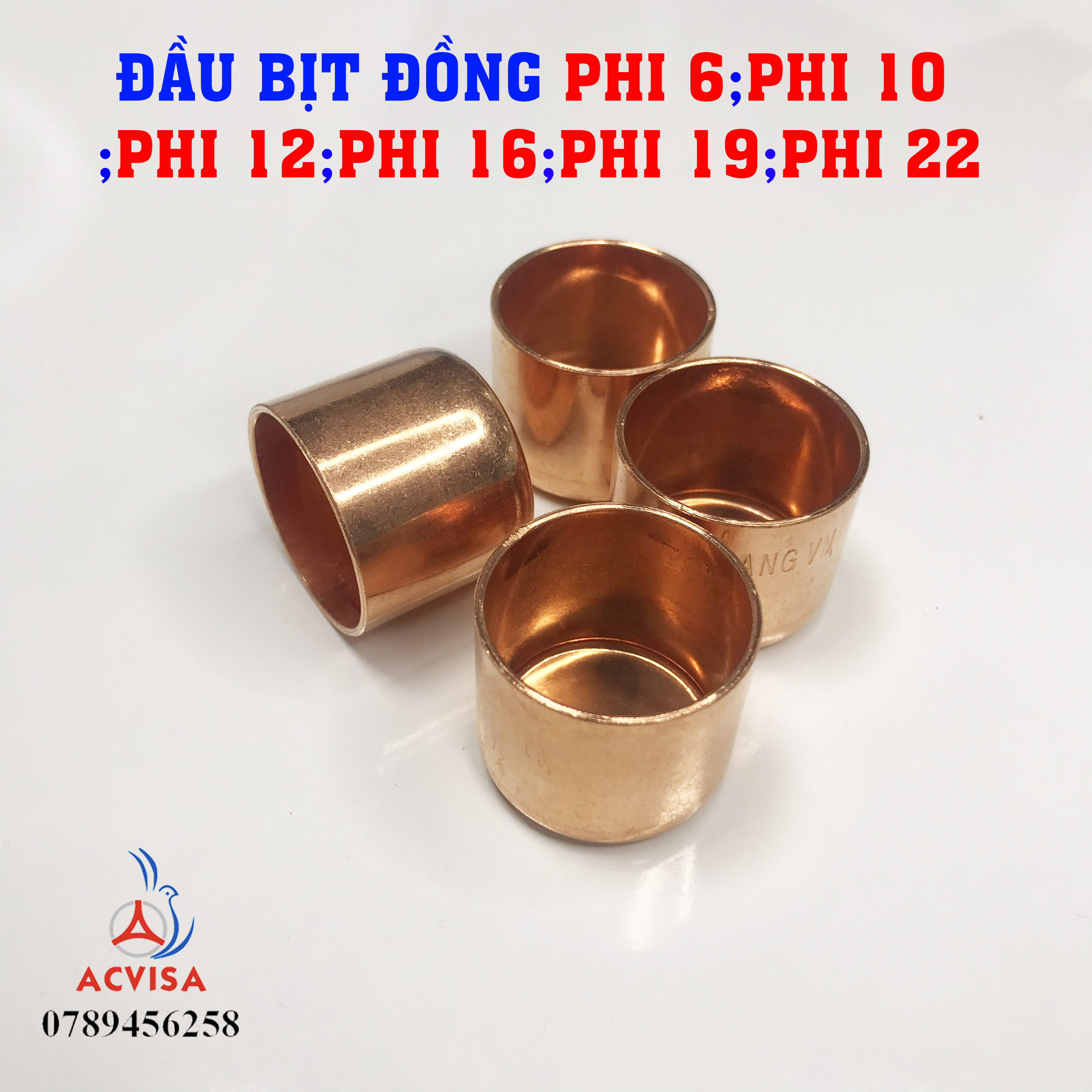 Com bo 5 cái đầu bịt đồng ø19