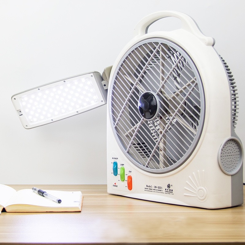 Quạt sạc tích điện melody fan - quạt tích điện dạng hộp hai bình ắc quy sử dụng thời gian 8 tiếng, có đèn led siêu sáng