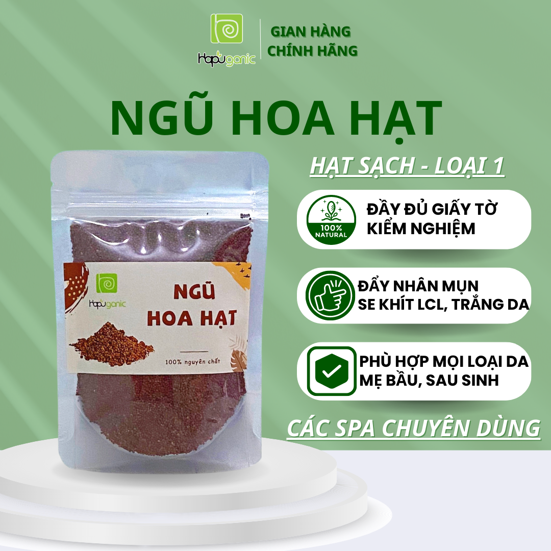 [HCM]Ngũ Hoa Hạt Nguyên Chất HaPu Organic Mặt Nạ Thiên Nhiên Đắp Mặt Ngừa Mụn Dưỡng Da Mang Lại Một Làn Da Đẹp