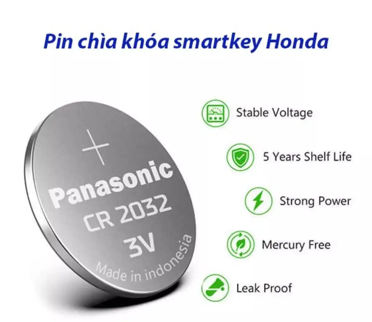 Vỉ 5 Viên Pin Thay Thế Cho Chìa Khoá Smart Key Xe Máy Honda, Yamaha, Chìa Khoá Oto. Thay Thế Cho Honda SH, SH Mode, Vision, Airblack, PCX... Yamaha Exiter, Grand...