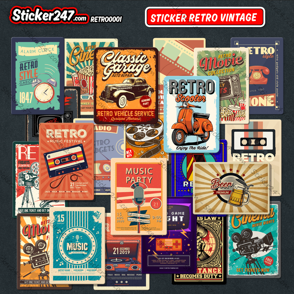 Decal dán vintage  du hành miền kí ức  Sticker Factory