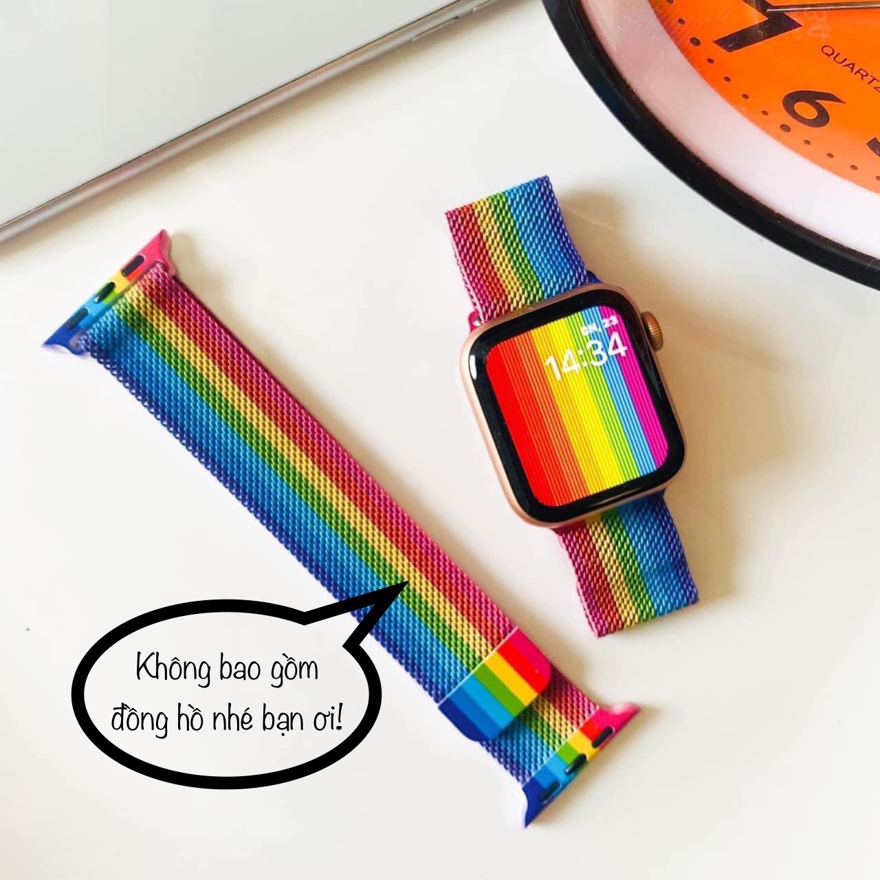 Dây Milanese Loop Rainbow cho Apple Watch