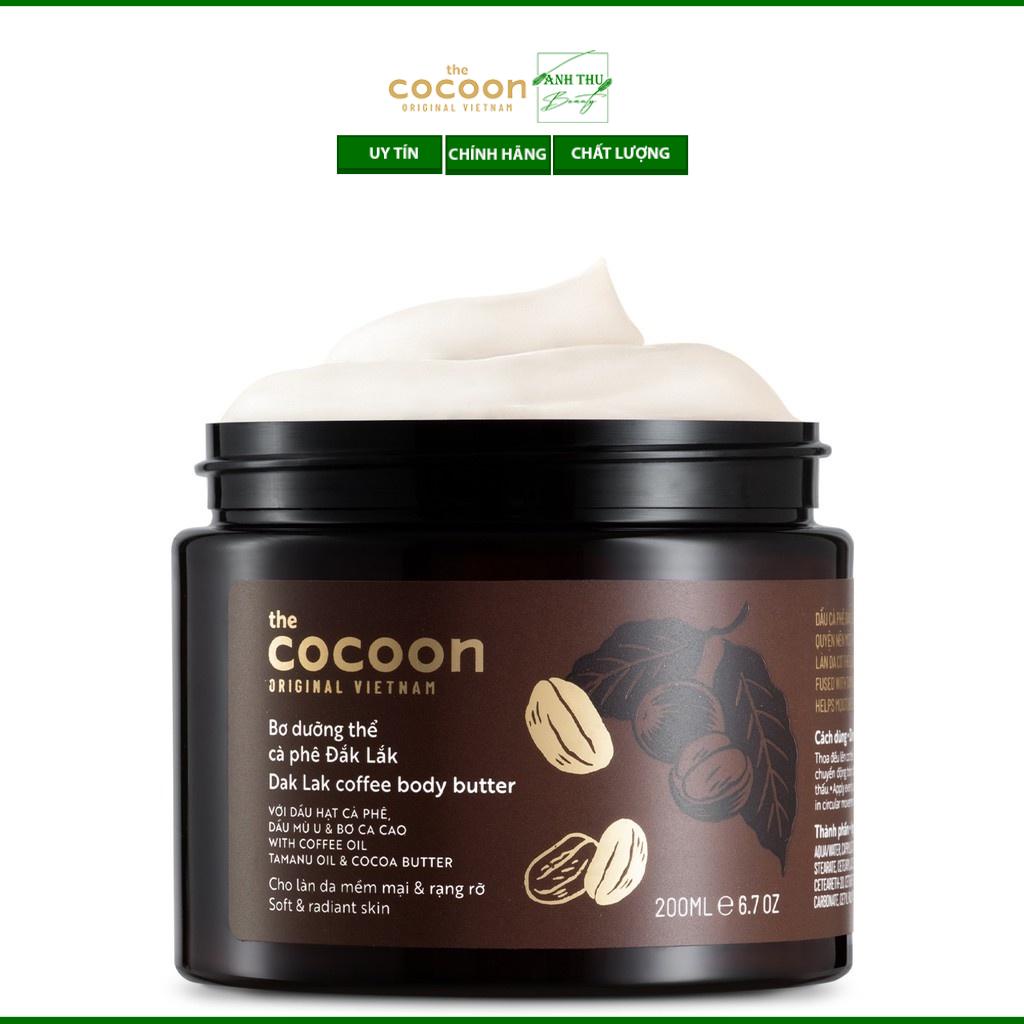 Bơ dưỡng thể cà phê Đắk Lắk Cocoon dung tích 200ml cho da mềm mịn và rạng rỡ