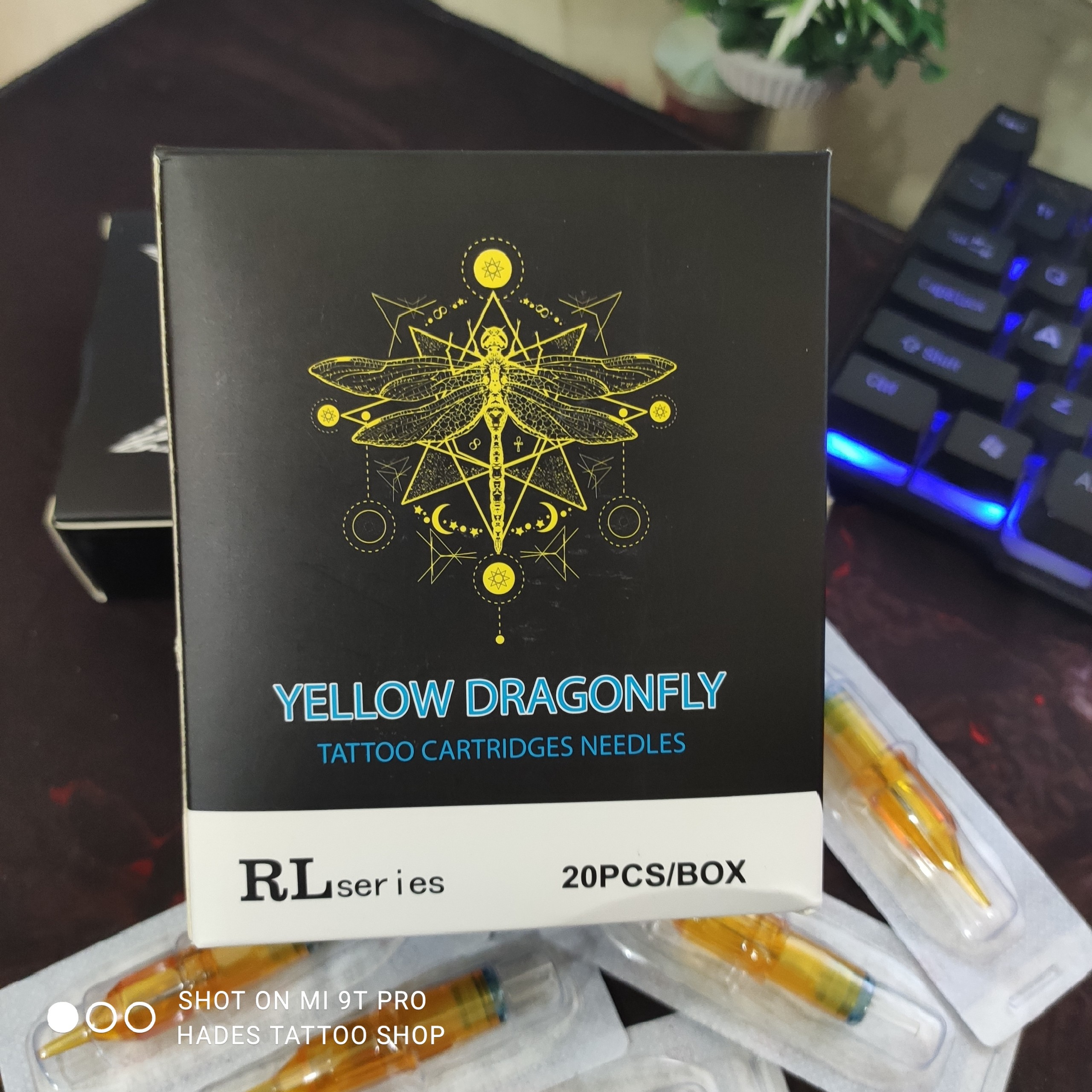 Kim xăm Pen 9RL đi khung Yellow Dragonfly ( 1 hộp / 20 kim )