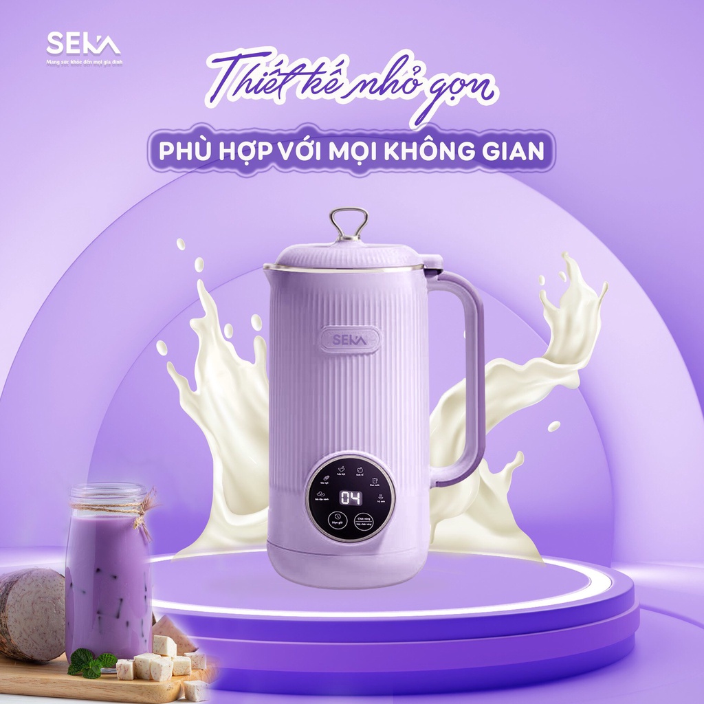 Máy làm sữa hạt mini, máy nấu sữa hạt đa năng seka sk320 600ml công suất 600w 6 chức năng bảo hành 12 tháng chính hãng