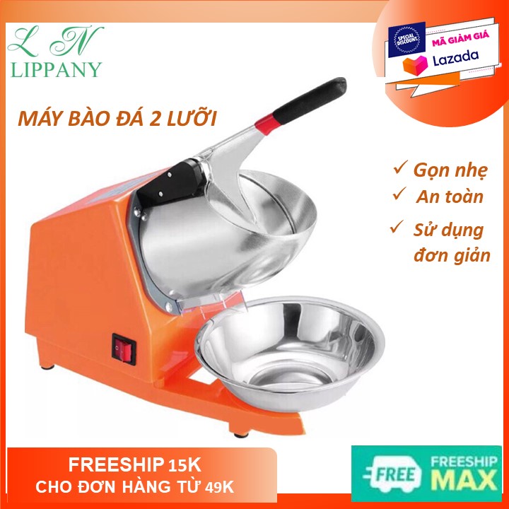 Máy bào đá bằng điện,máy bào đá, xay đá chân cao - máy bào đá tuyết 2 lưỡi dao bào nhỏ mịn các loại đá viên lạnh, lưỡi dao thép trắng không gỉ, thích hợp nhà hàng, quán ăn, quán cafe, quán chè