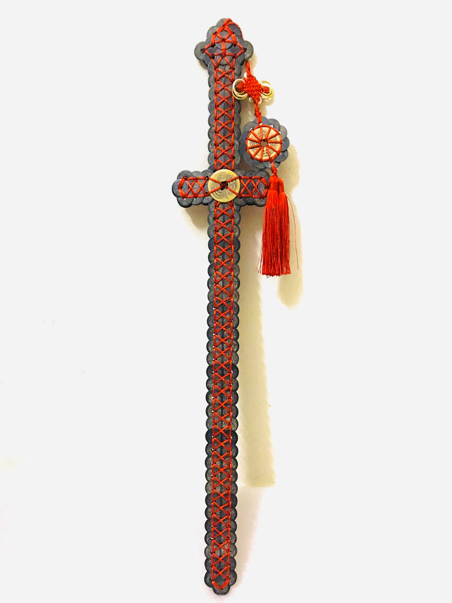 Thất tinh kim tiền bằng đồng dài 75cm