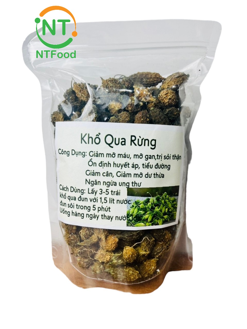 Khổ qua rừng khô nguyên trái 500Gr NTFood - Nhất Tín Food