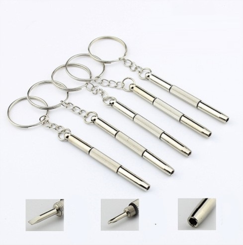 Vít mini 4 chức năng cho KÍNH MẮT  bắt vít, bắt ốc cực tiện tích hợp chốt chìa khóa