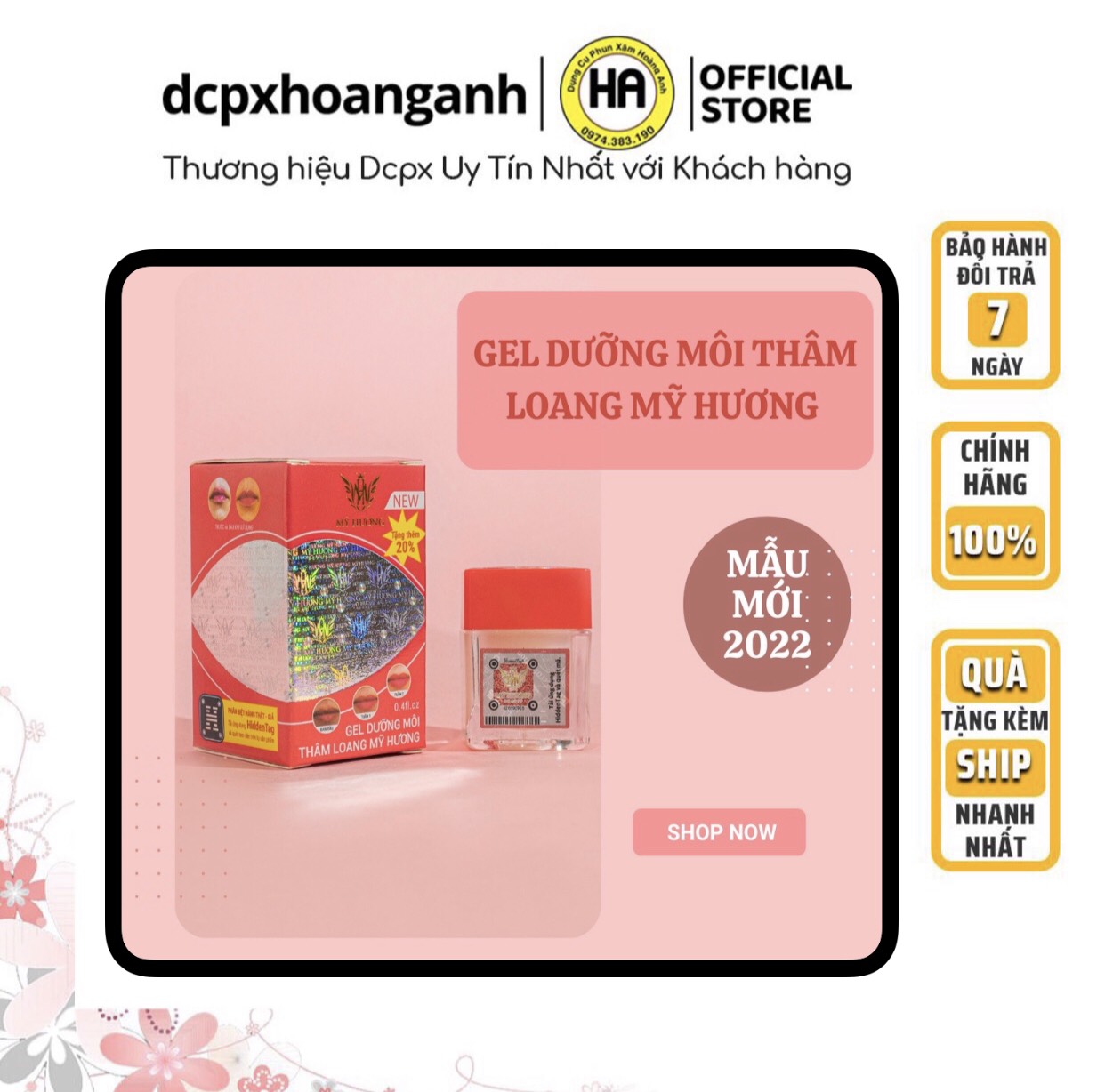[HCM]Gel Dưỡng Môi  Mỹ Hương  THÂM LOANG KÍCH MÀU SAU KHI XĂM (Handmade)- dcpxhoanganh