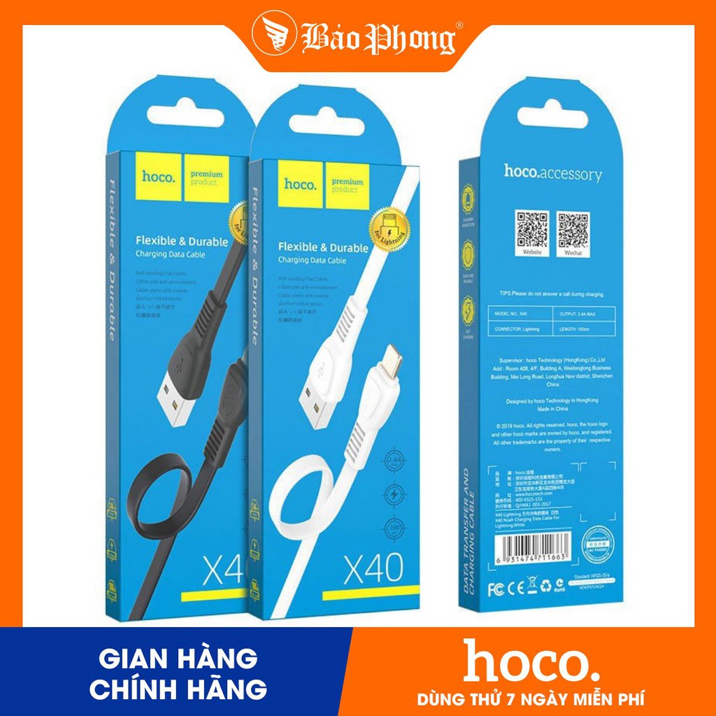 Cáp sạc hoco x40 chân lightning / micro / typec
