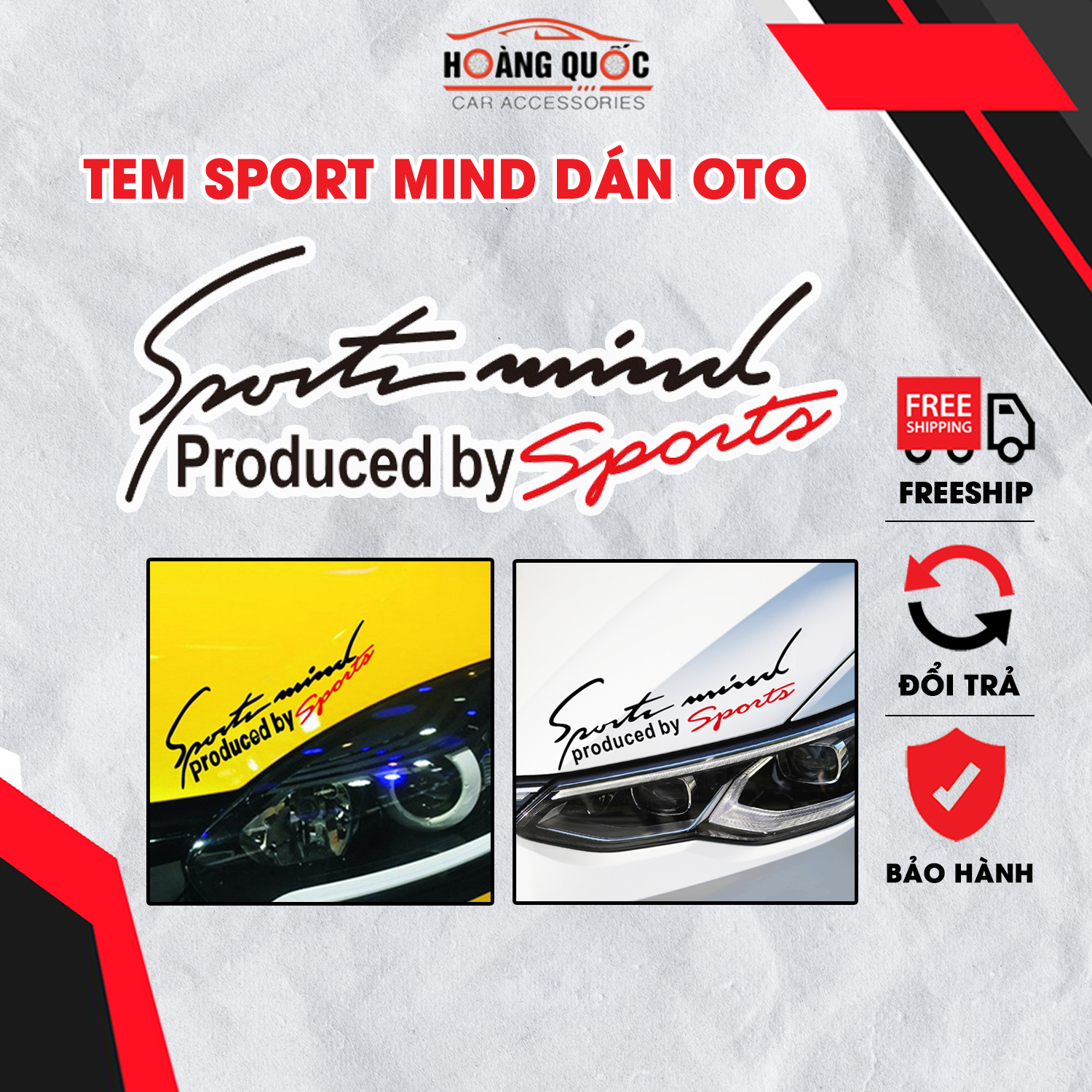 Tem Sport Mind dán xe ô tô, tem ô tô thể thao Sport Mind, dán chắc chắn, không bị bong khi gặp nước, kiểu dáng thể thao sang trọng