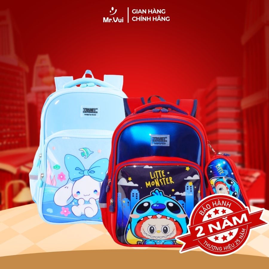 Balo trẻ em Mr.Vui BLCG 1062 cặp học sinh cho bé trai, bé gái đi học cấp 1, học tiểu, chống thấm