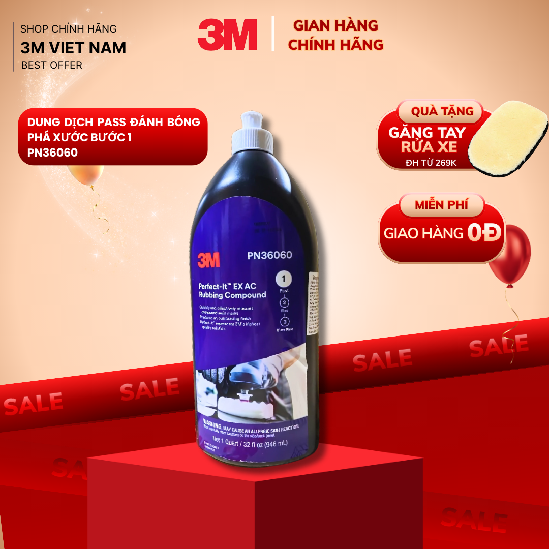 Dung dịch đánh bóng bước 1 3M™ - PN36060 3M PERFECT-IT EX RUBBING COMPOUND