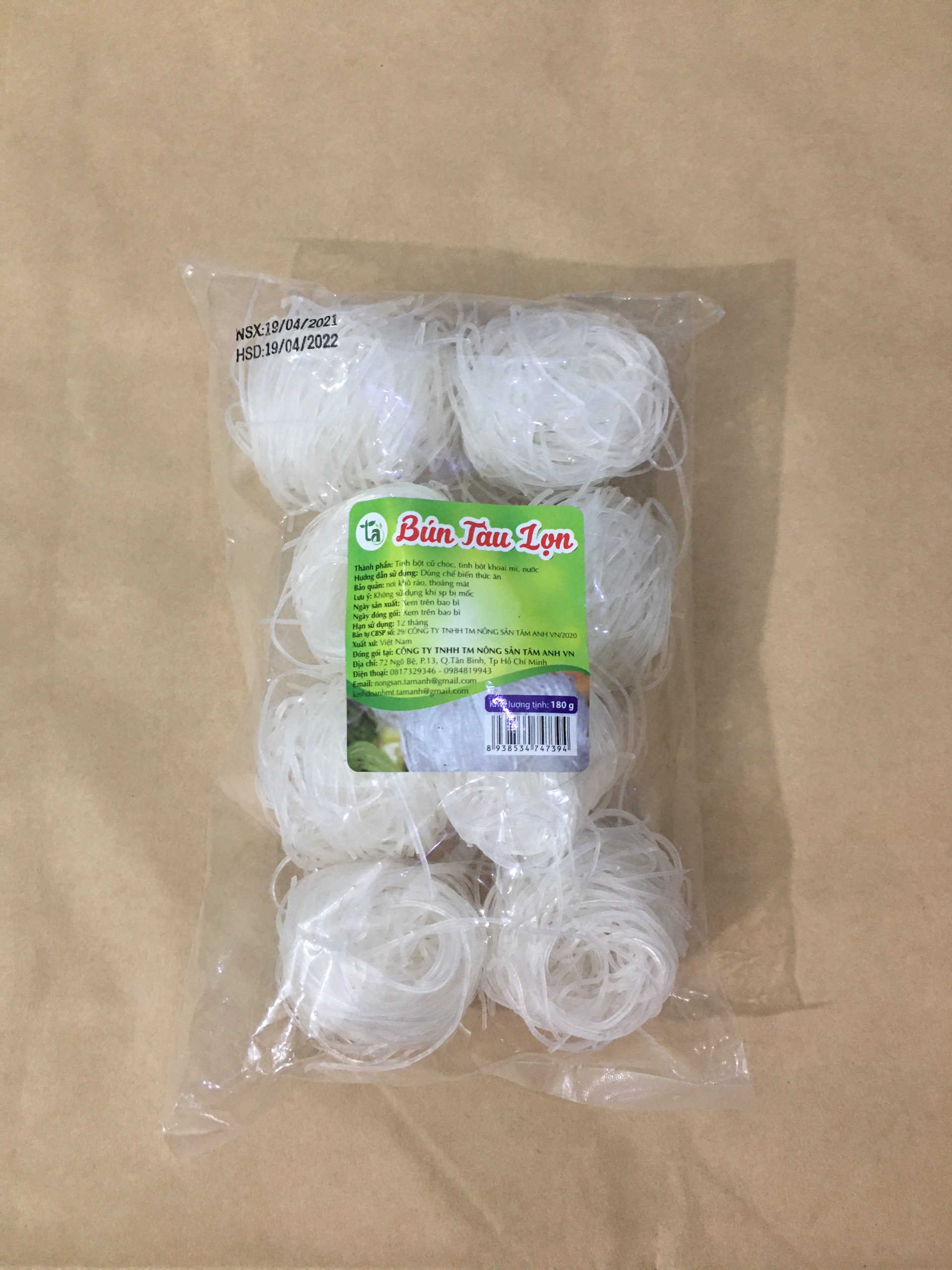 [HCM]Bún tàu lọn loại ngon sợi dai túi 180g BTL01 – Tâm Anh Store