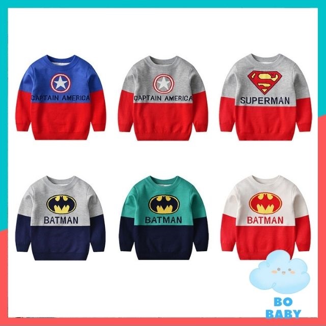 Bobaby- áo len hàn quốc trẻ em, áo len cho bé trai 2,3,4,5 tuổi, len chất mềm mại ấm áp, hình ngộ nghĩnh