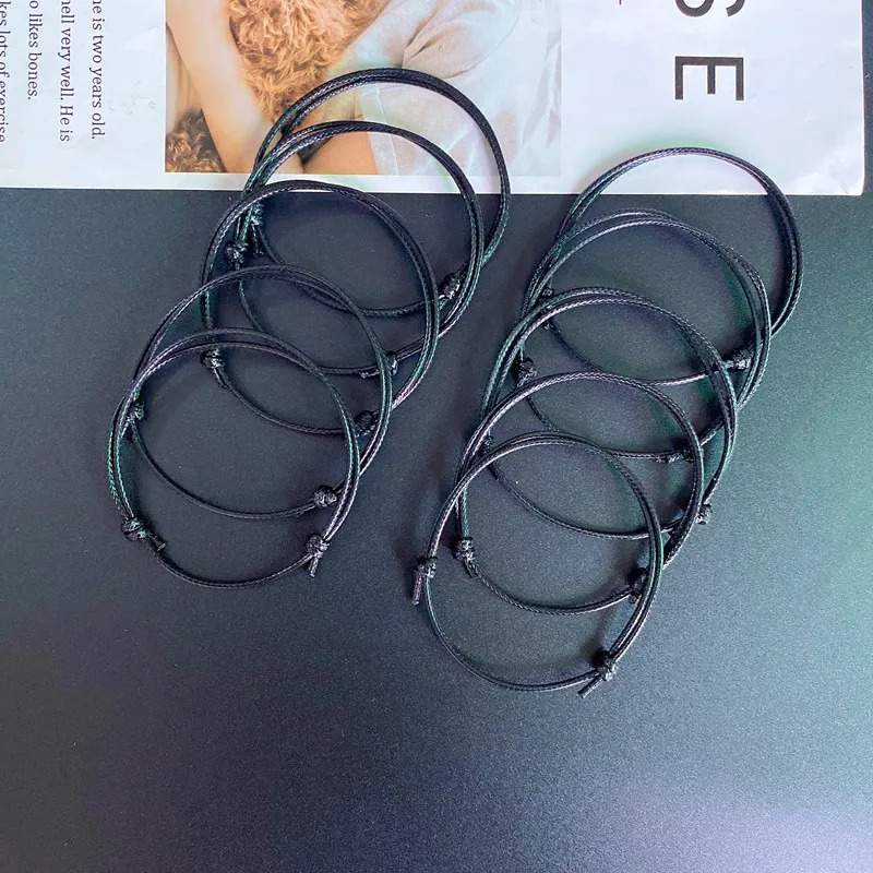 10 cái/lô adjuatble sáp rope vòng chân cho phụ nữ người đàn ông đen đỏ trắng đầy màu sắc thời trang chân vòng đeo tay Bán Buôn Đồ trang sức dropshippin