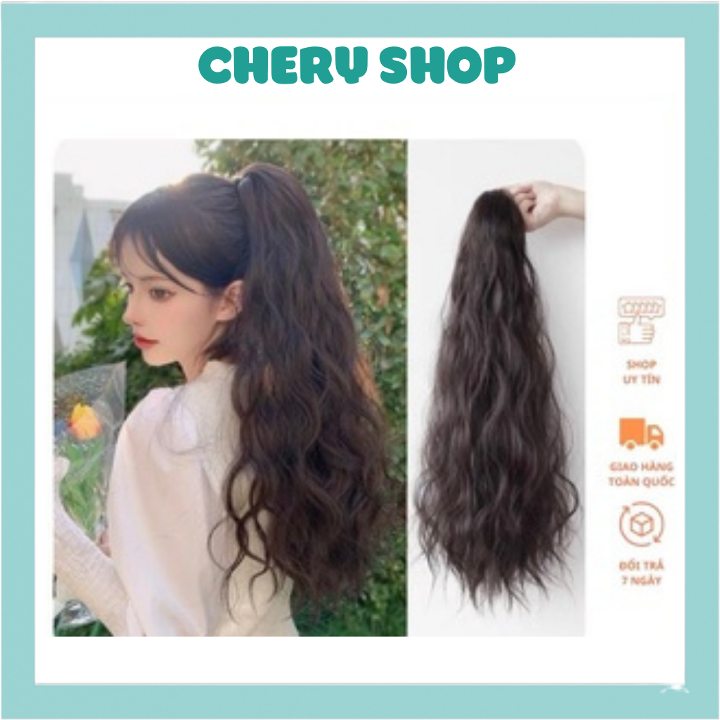 Tóc giả kẹp ngoặm xù dợn sóng làm bằng sợi tơ cao cấp mã N42