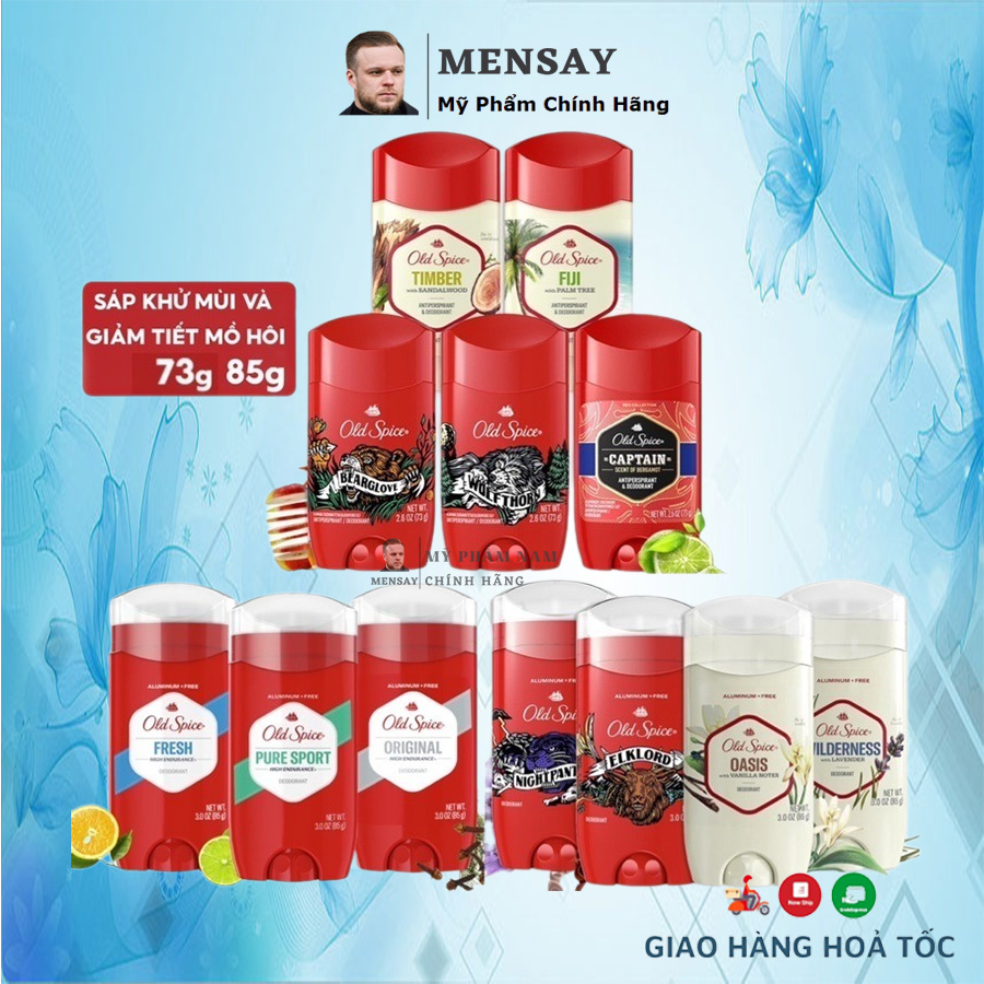 Lăn khử mùi Old Spice Timber, Bearglove, WolfThorn, Fiji 73g - nhập khẩu Mỹ