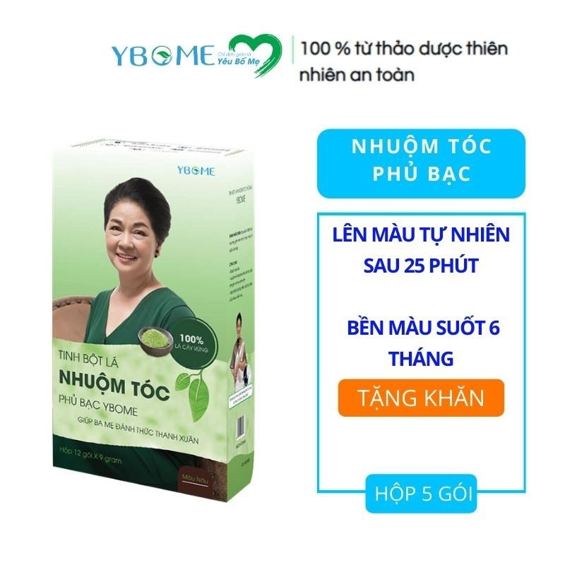 TINH BỘT LÁ NHUỘM TÓC PHỦ BẠC YBOME TỪ LÁ CÂY RỪNG