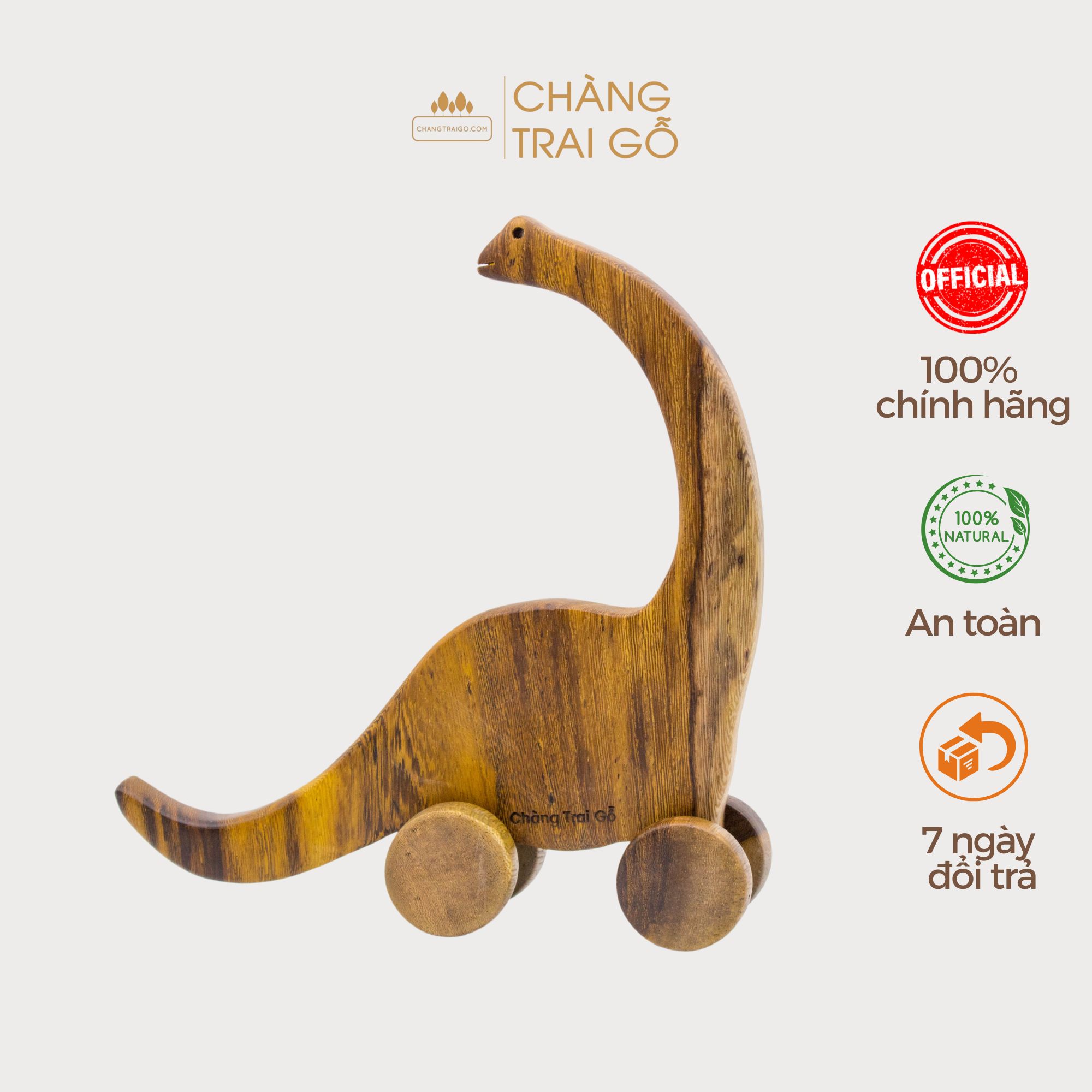Khủng long cổ dài - đồ chơi gỗ trẻ em | chàng trai gỗ