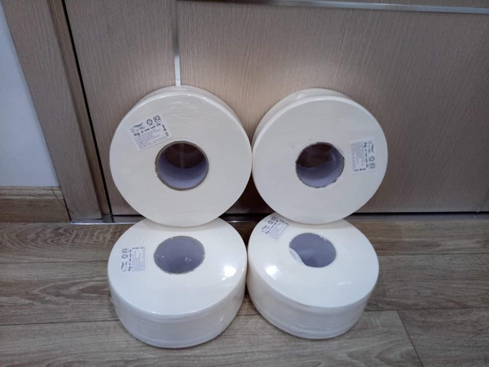 Giấy vệ sinh cuộn lớn giấy vệ sinh công nghiệp 800g