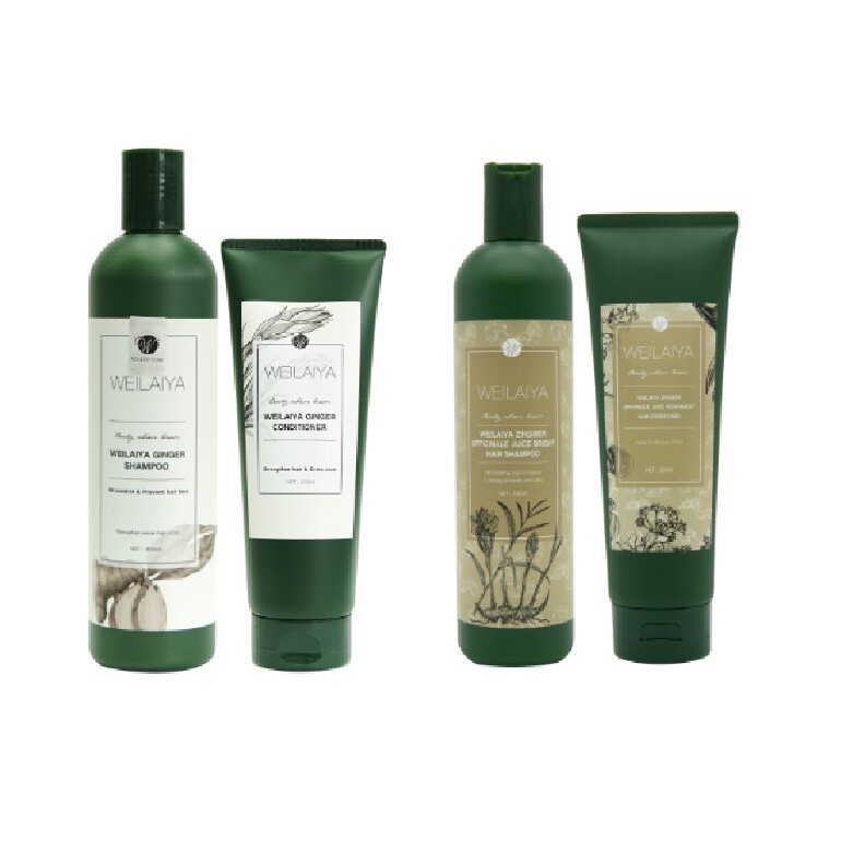 Bộ dầu gội xả gừng - gừng hà thủ ô weilaiya gội 400ml & xả 250ml - ngăn rụng, giúp mọc tóc