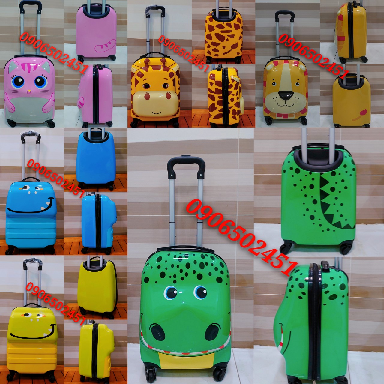 Hàng lỗi nhẹ shop đã sửa và dán decal- balo vali kéo trẻ em vali du lich, hành lý xách tay máy bay cho bé siêu đẹp hoạt tiết hoạt hình và hoạt tiết vali 3d nỗi vali
