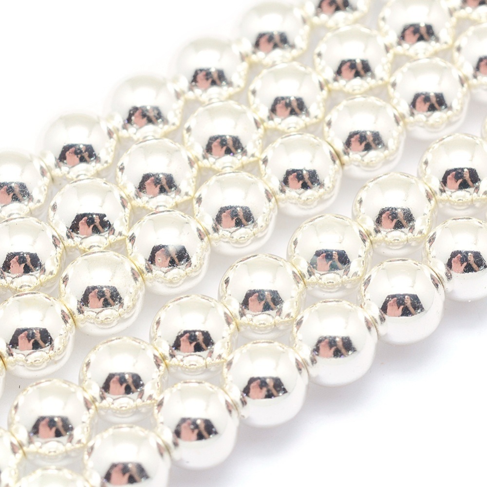 3Strand Electroplate Non-magnetic Synthetic Hematite Beads Strands Grade