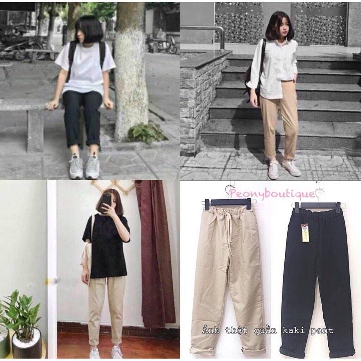 [HCM]VIDEO THẬT - Quần baggy kaki hot trend - KÈM ẢNH THẬT