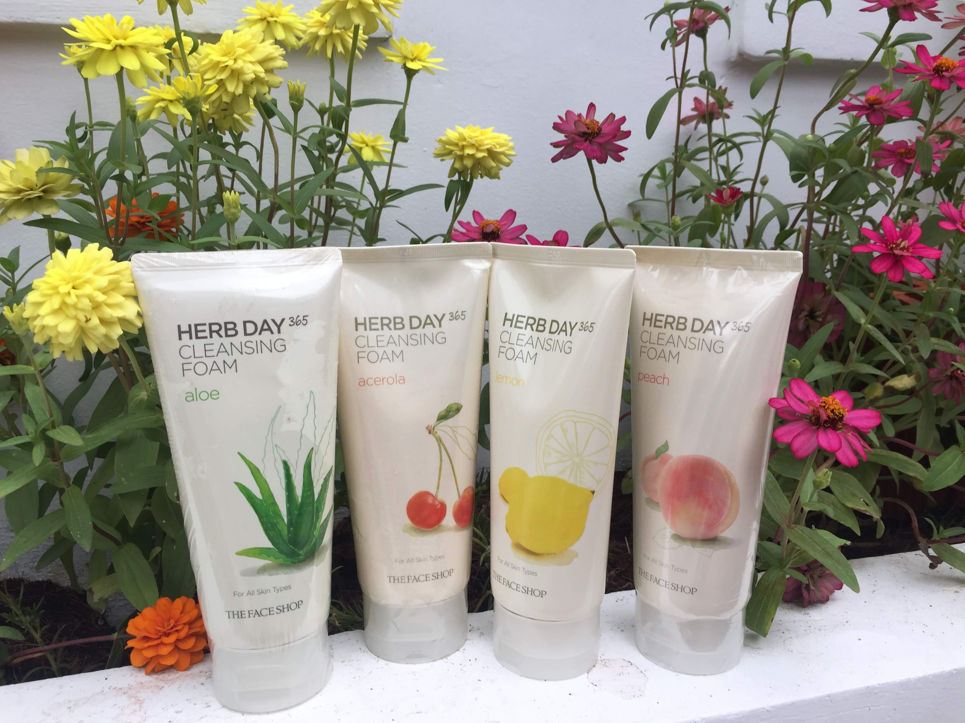Sữa rửa mặt trái cây the face shop herb day 365 clearsing foam 170 ml