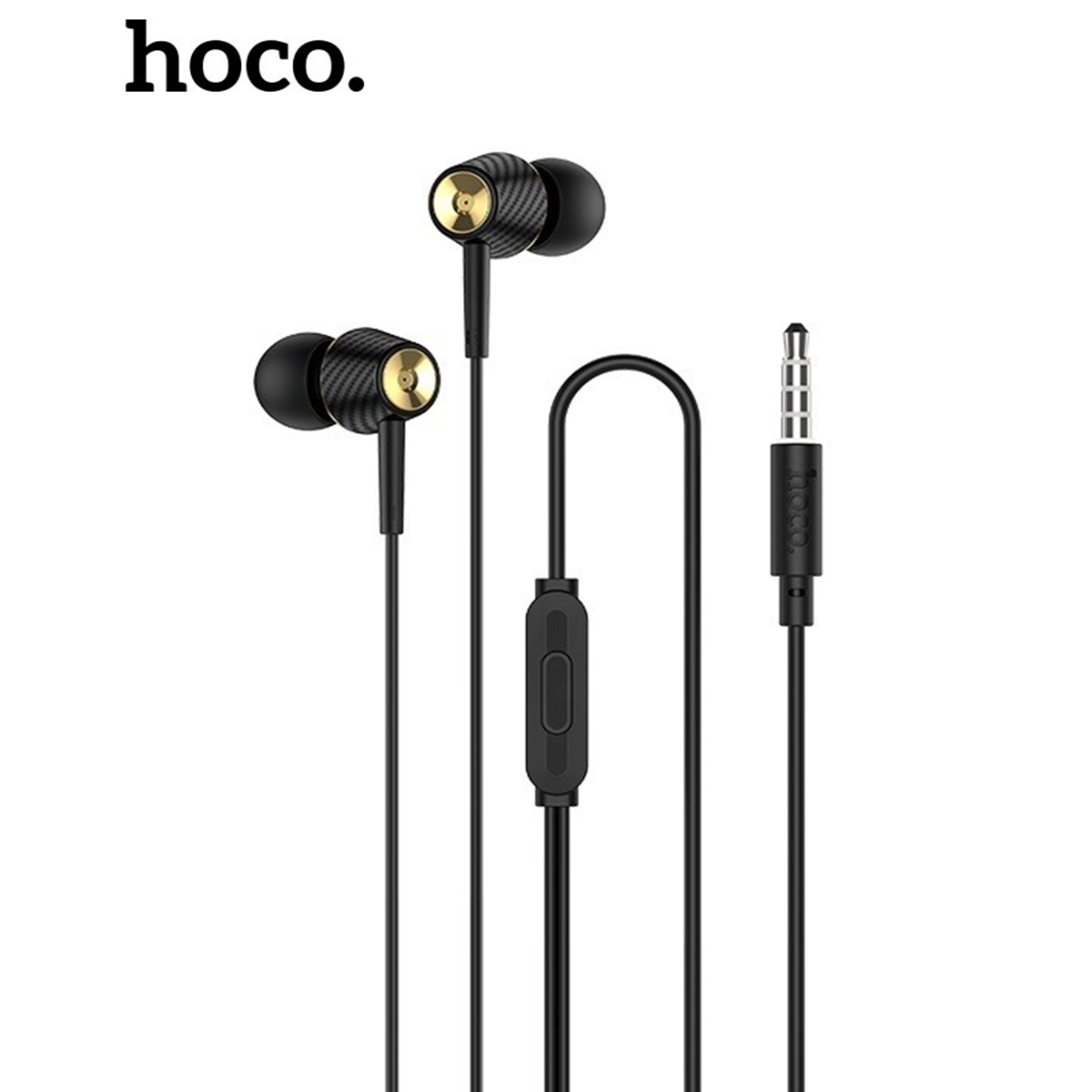 Tai nghe nhét tai Hoco M70 nghe hay có mic đàm thoại, dây dài 1.2m, Jack cắm 3.5mm - Chính hãng