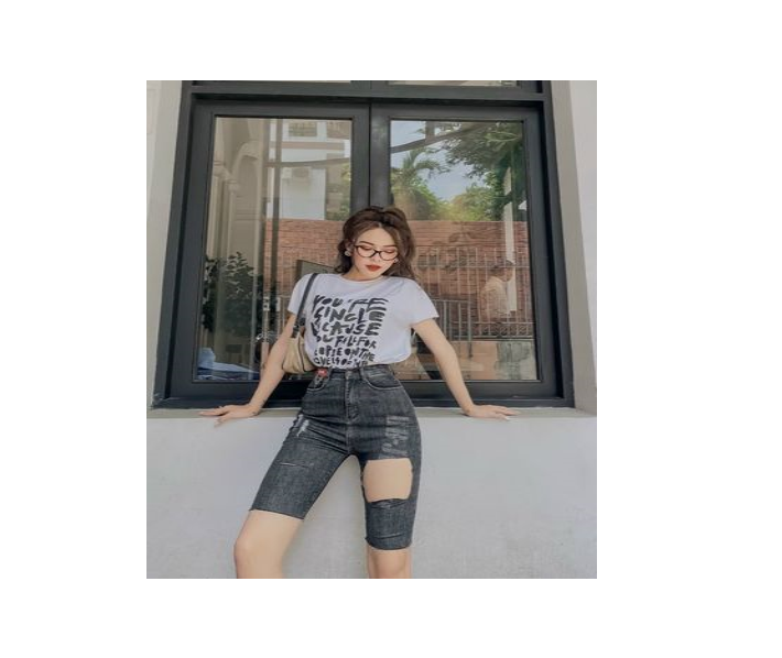Quần ngố jeans rách co giãn hot shop phương châu