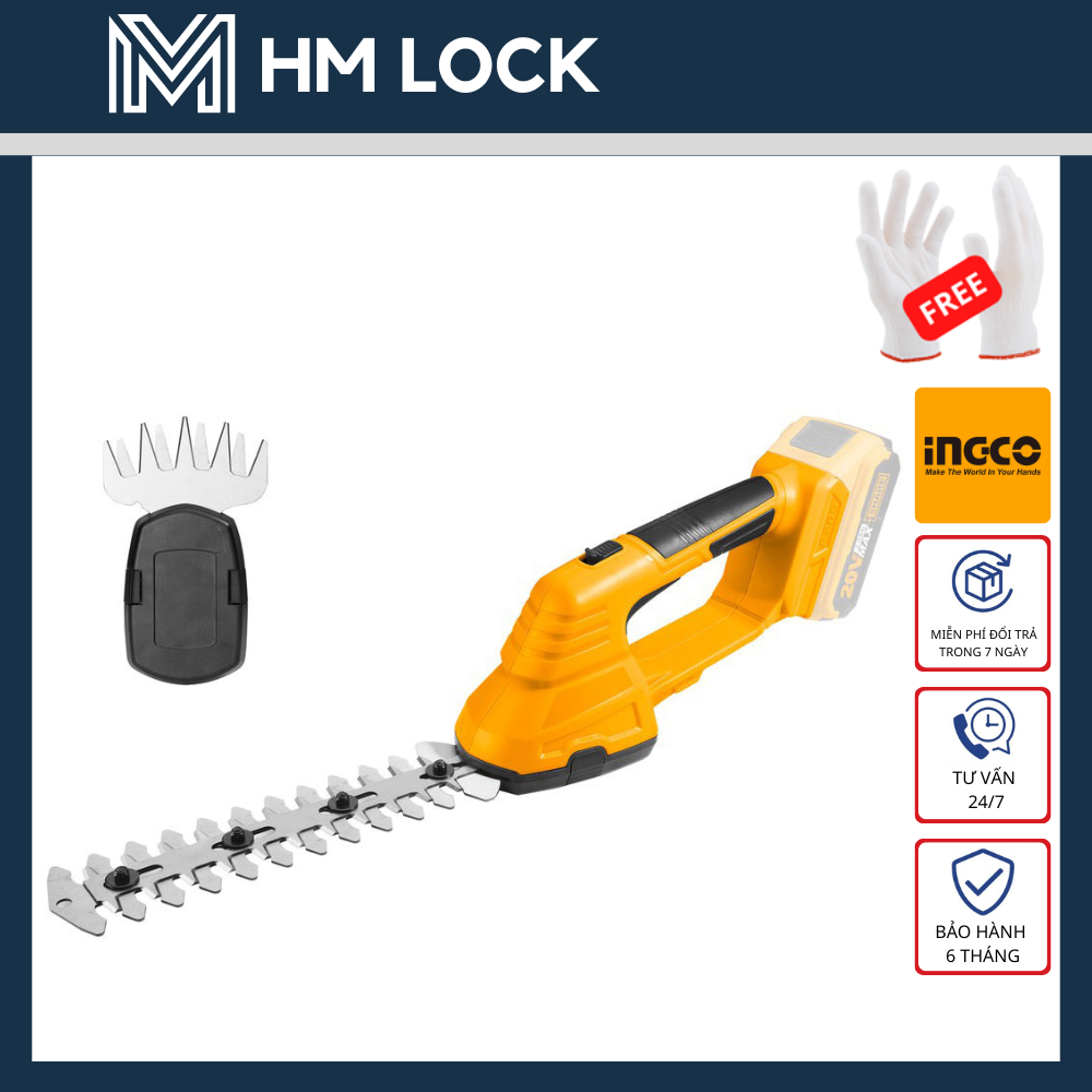 Máy cắt tỉa hàng rào dùng pin 20v ingco - hàng chính hãng - cstli2001 - hm lock