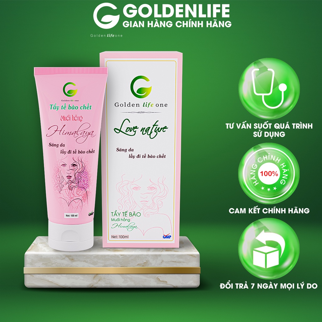 Tẩy tế bào chết mặt Love Nature GOLDEN LIFE ONE 100ML Muối Hồng Himalaya tẩy da chết và làm thoáng lỗ chân lông da mặt